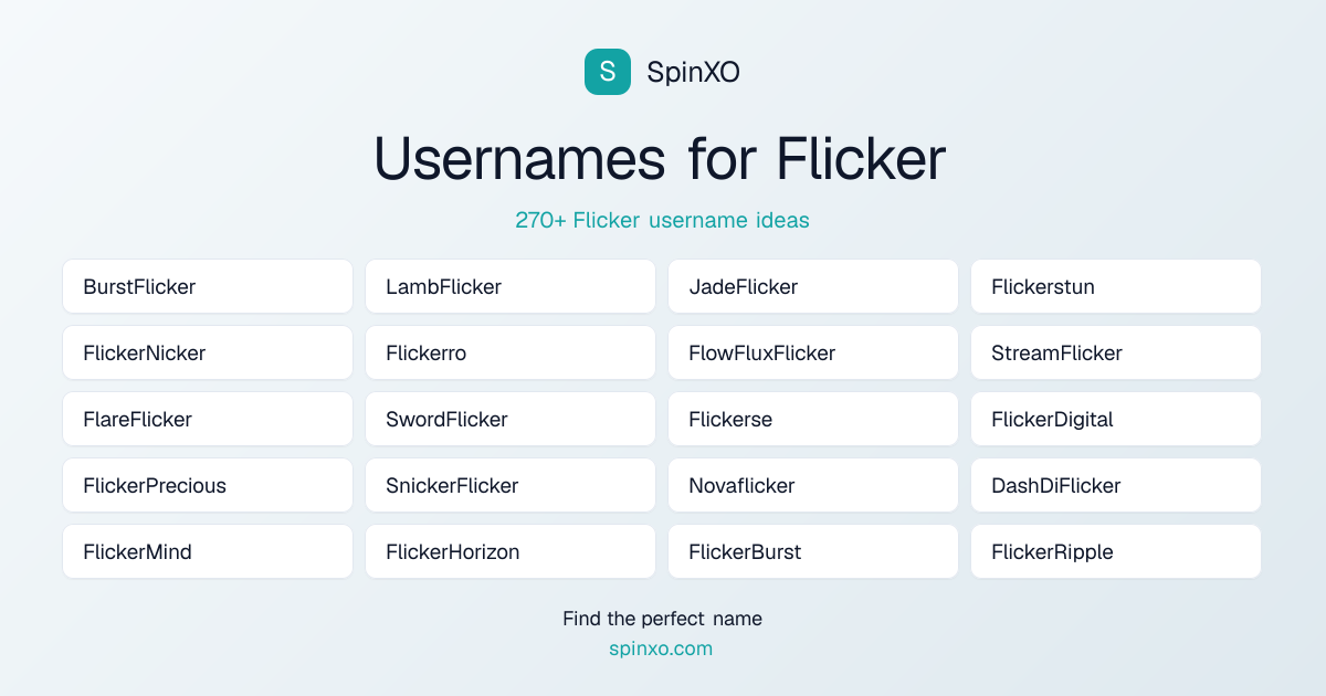 Flicker Username Ideas - 270+ Aesthetic, Cute & Cool Names | SpinXO