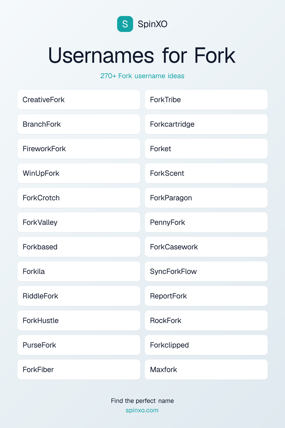 Fork Username Ideas - 270+ Aesthetic, Cute & Cool Names | SpinXO