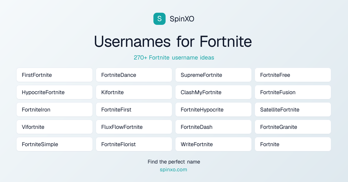 Fortnite Username Ideas - 270+ Aesthetic, Cute & Cool Names | SpinXO