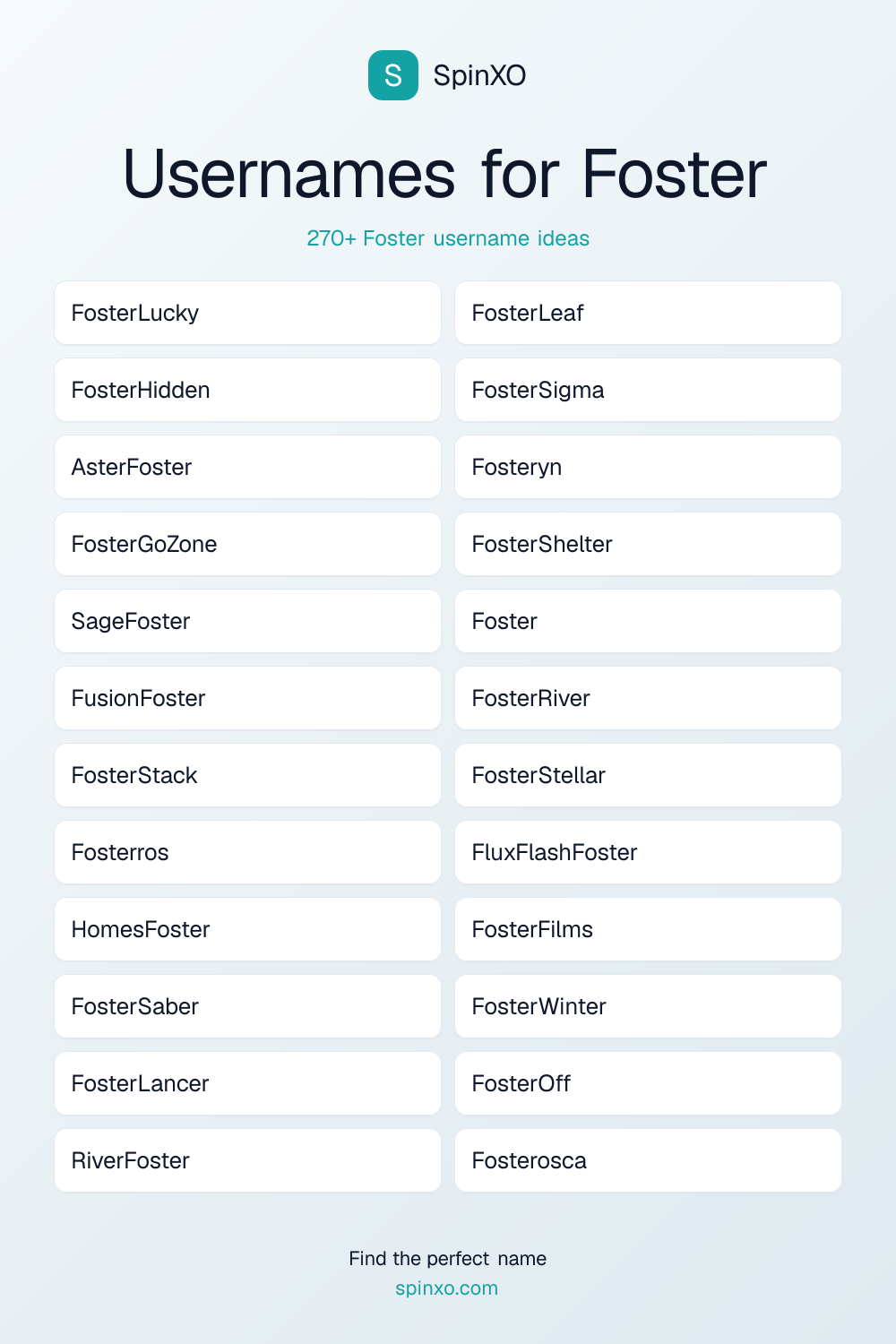 Usernames for Foster