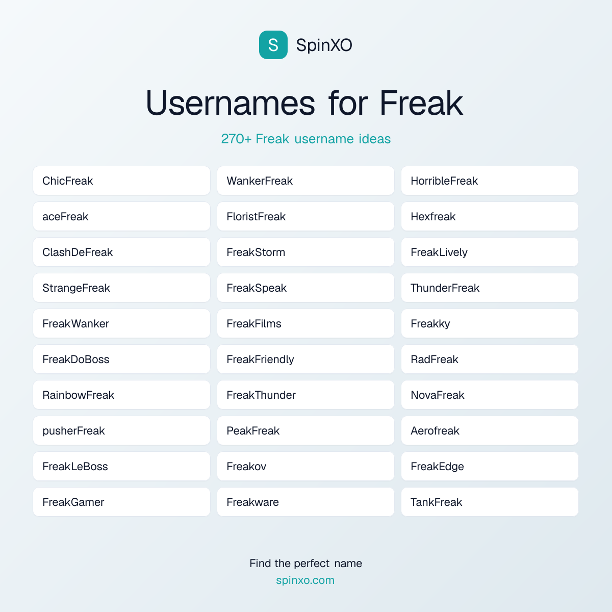 Freak Username Ideas - 270+ Aesthetic, Cute & Cool Names | SpinXO