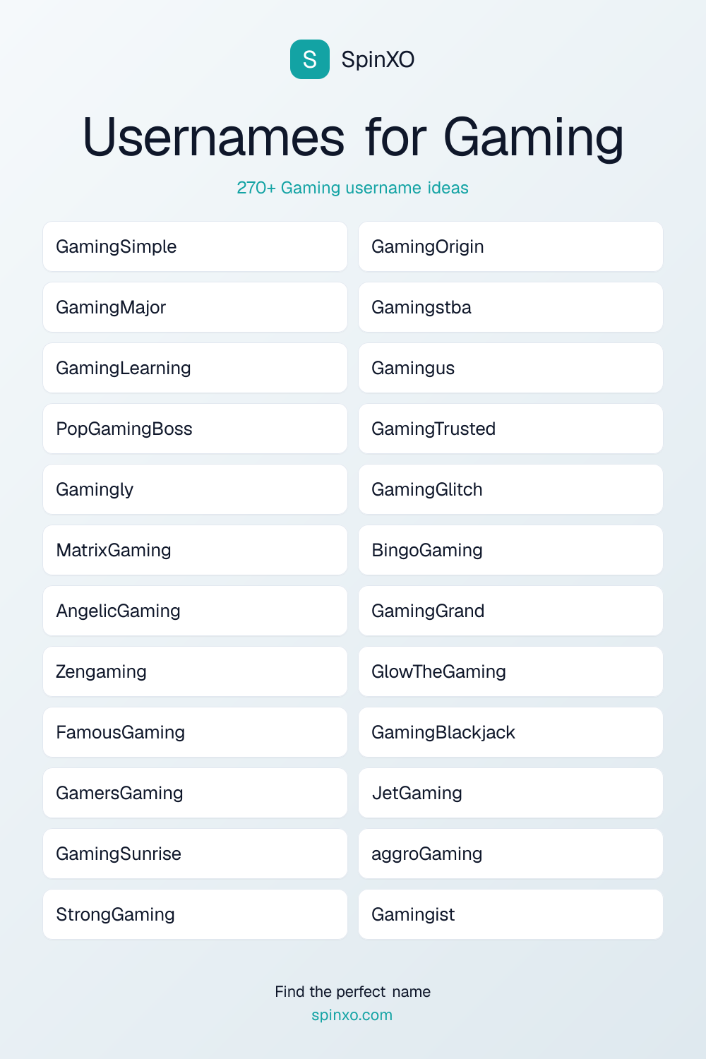 Gaming Username Ideas - 270+ Aesthetic, Cute & Cool Names | SpinXO