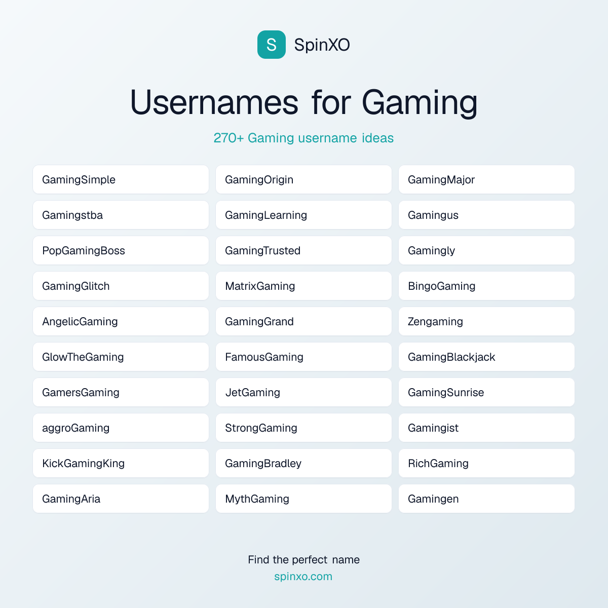 Gaming Username Ideas - 270+ Aesthetic, Cute & Cool Names | SpinXO