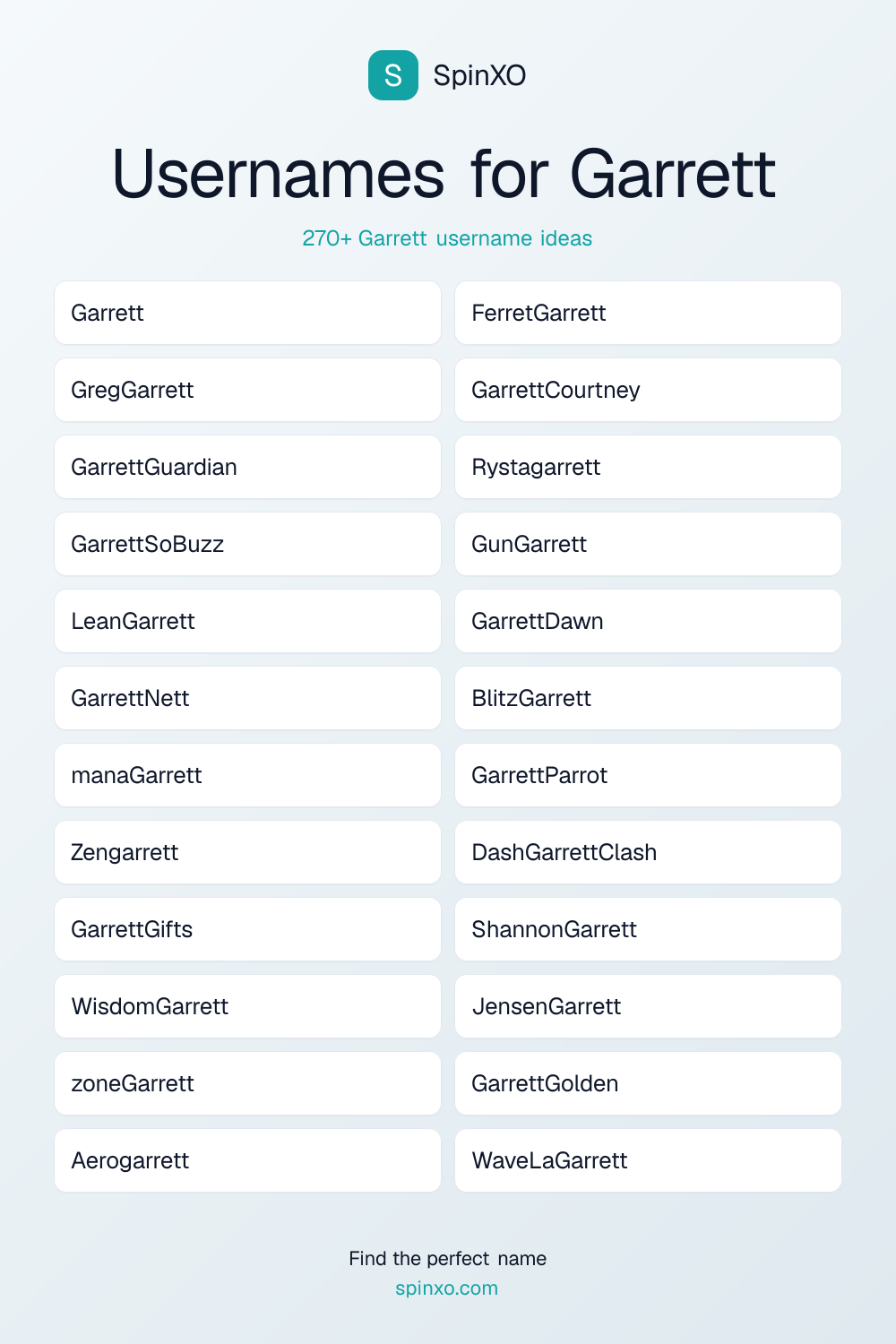 Usernames for Garrett