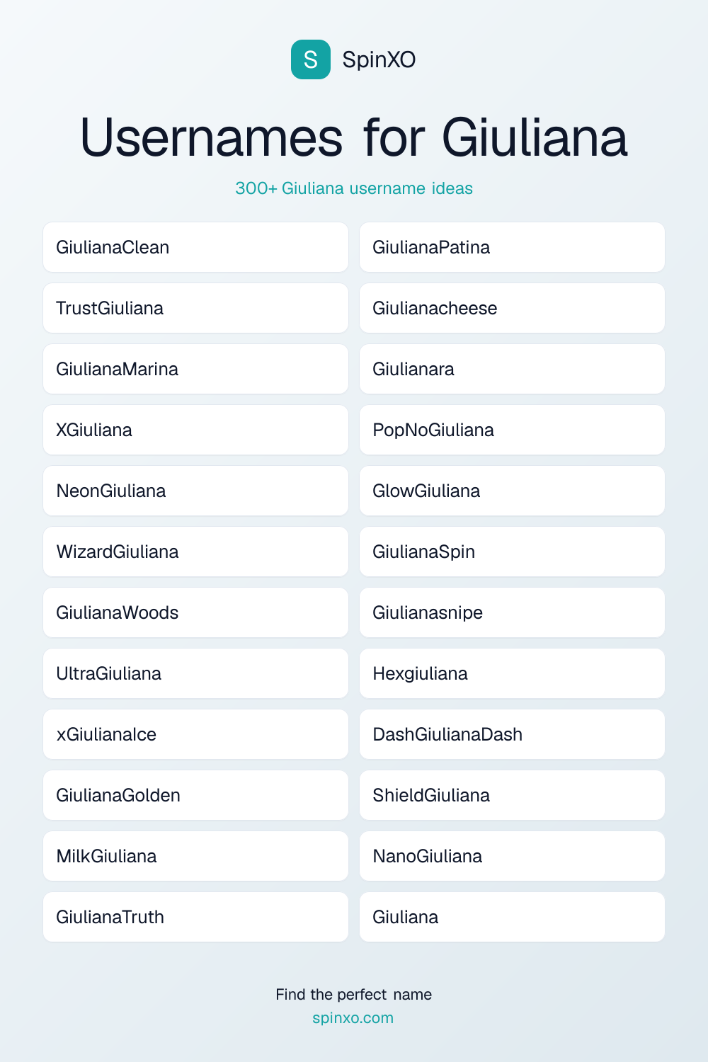 Usernames for Giuliana