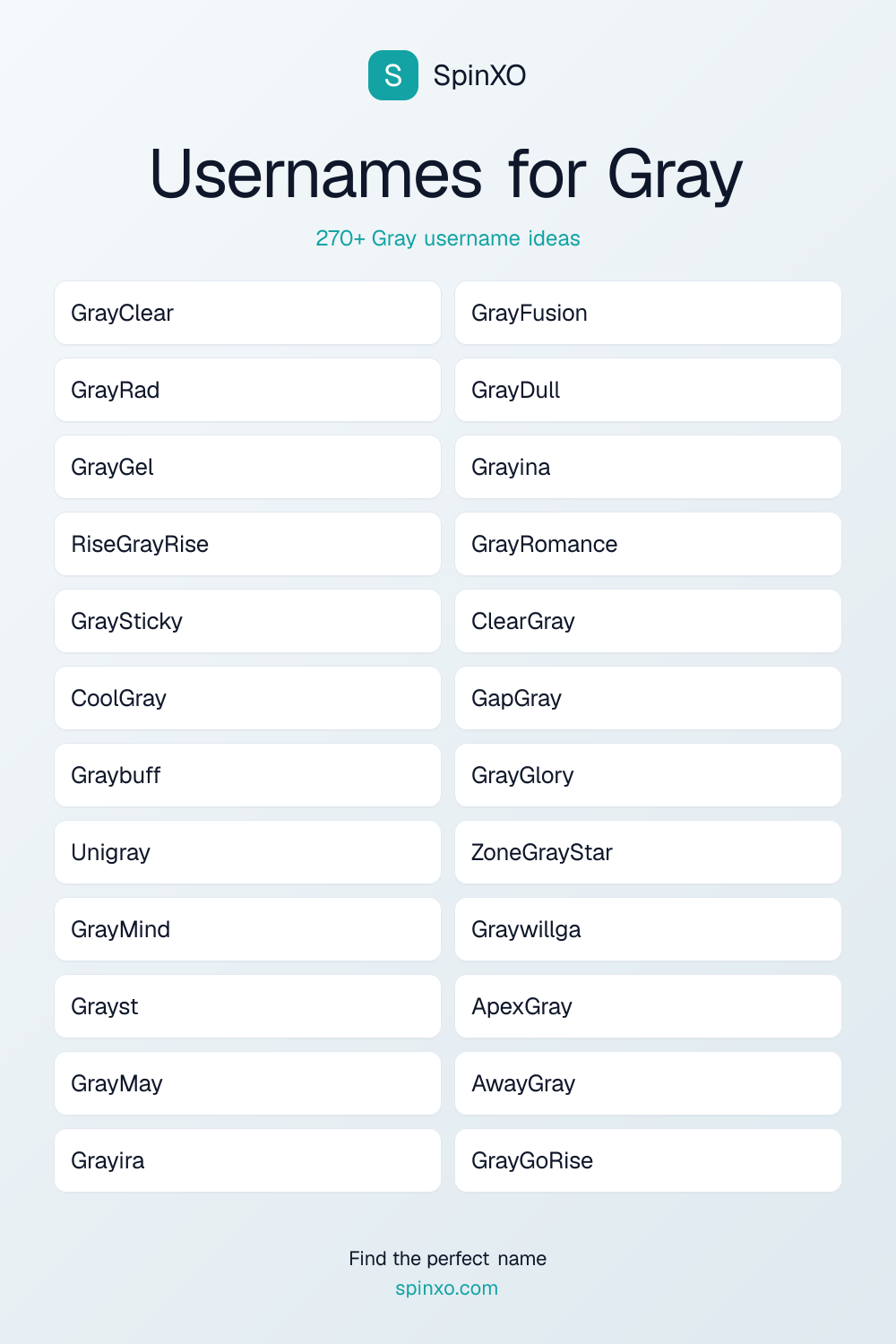 Usernames for Gray