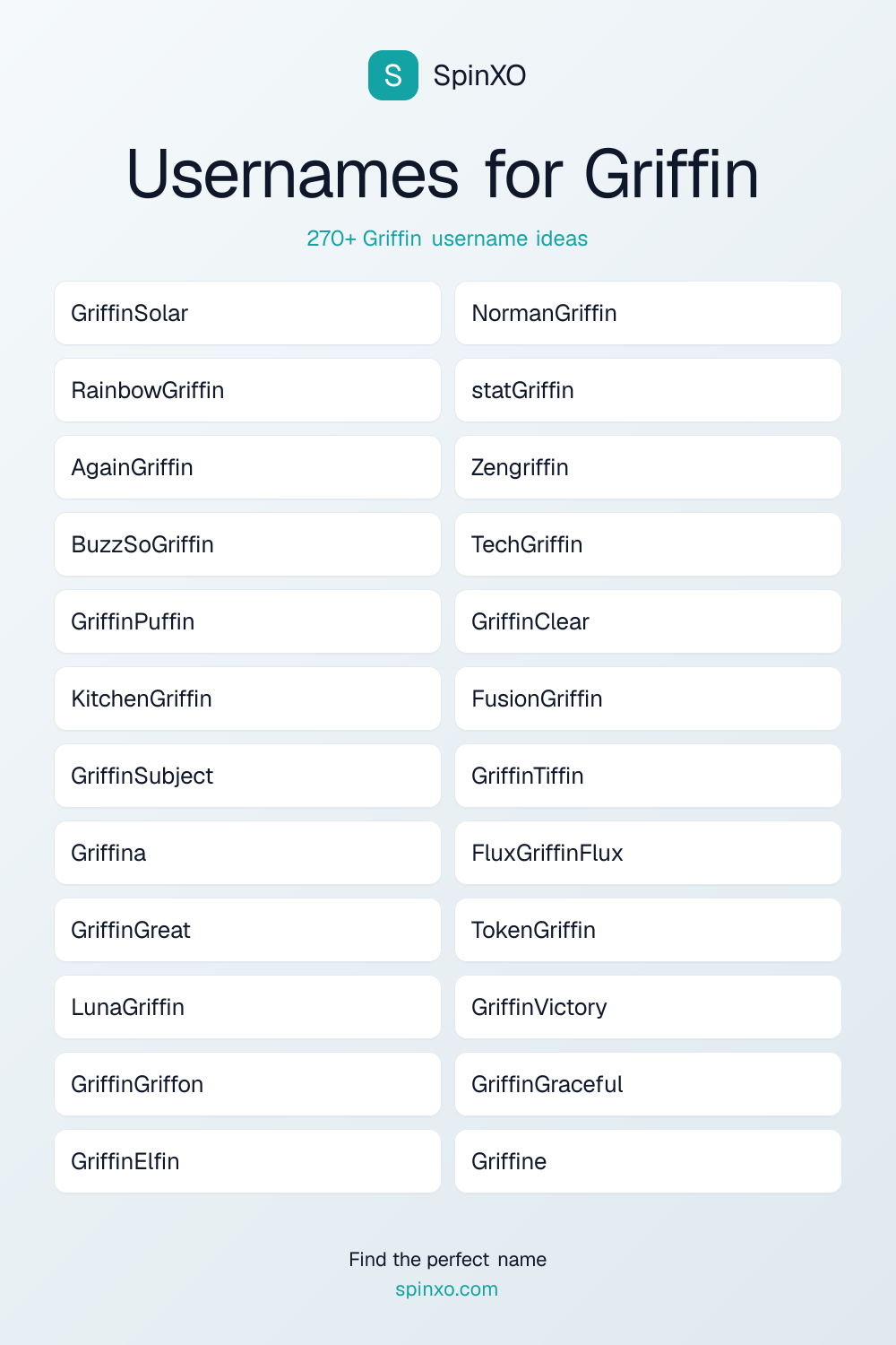 Usernames for Griffin