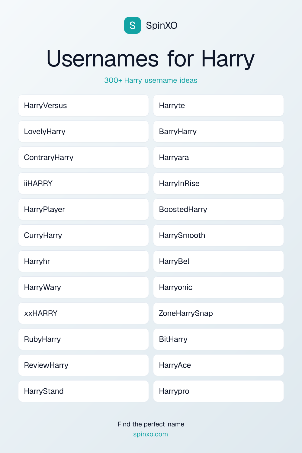 Usernames for Harry
