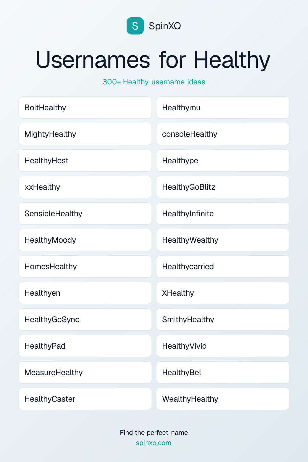 Usernames for Healthy