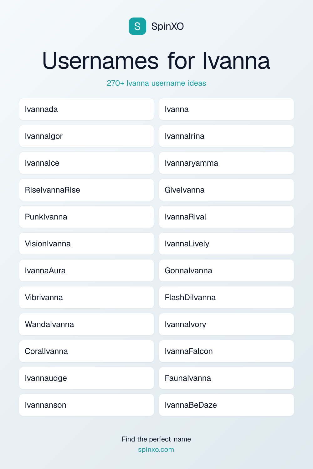 Usernames for Ivanna