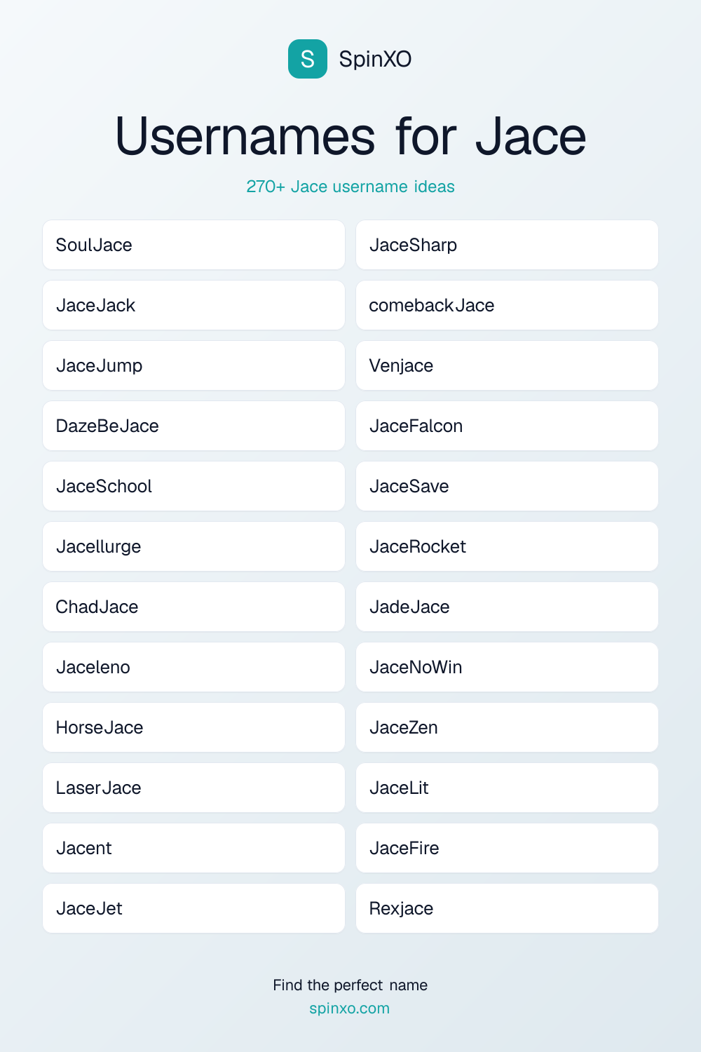 Usernames for Jace