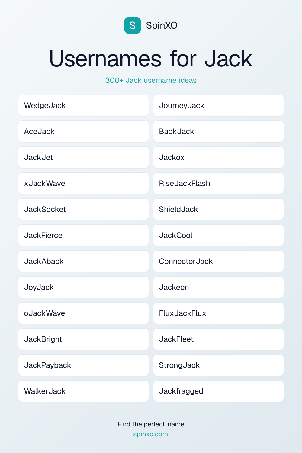 Usernames for Jack