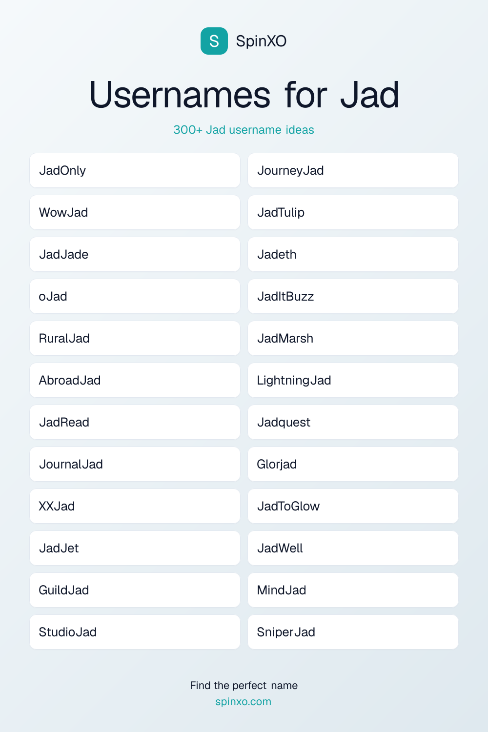 Usernames for Jad