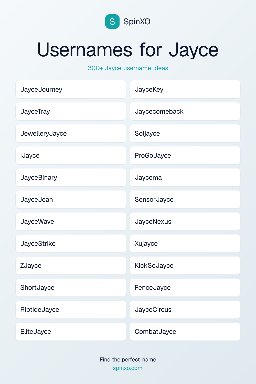 Usernames for Jayce