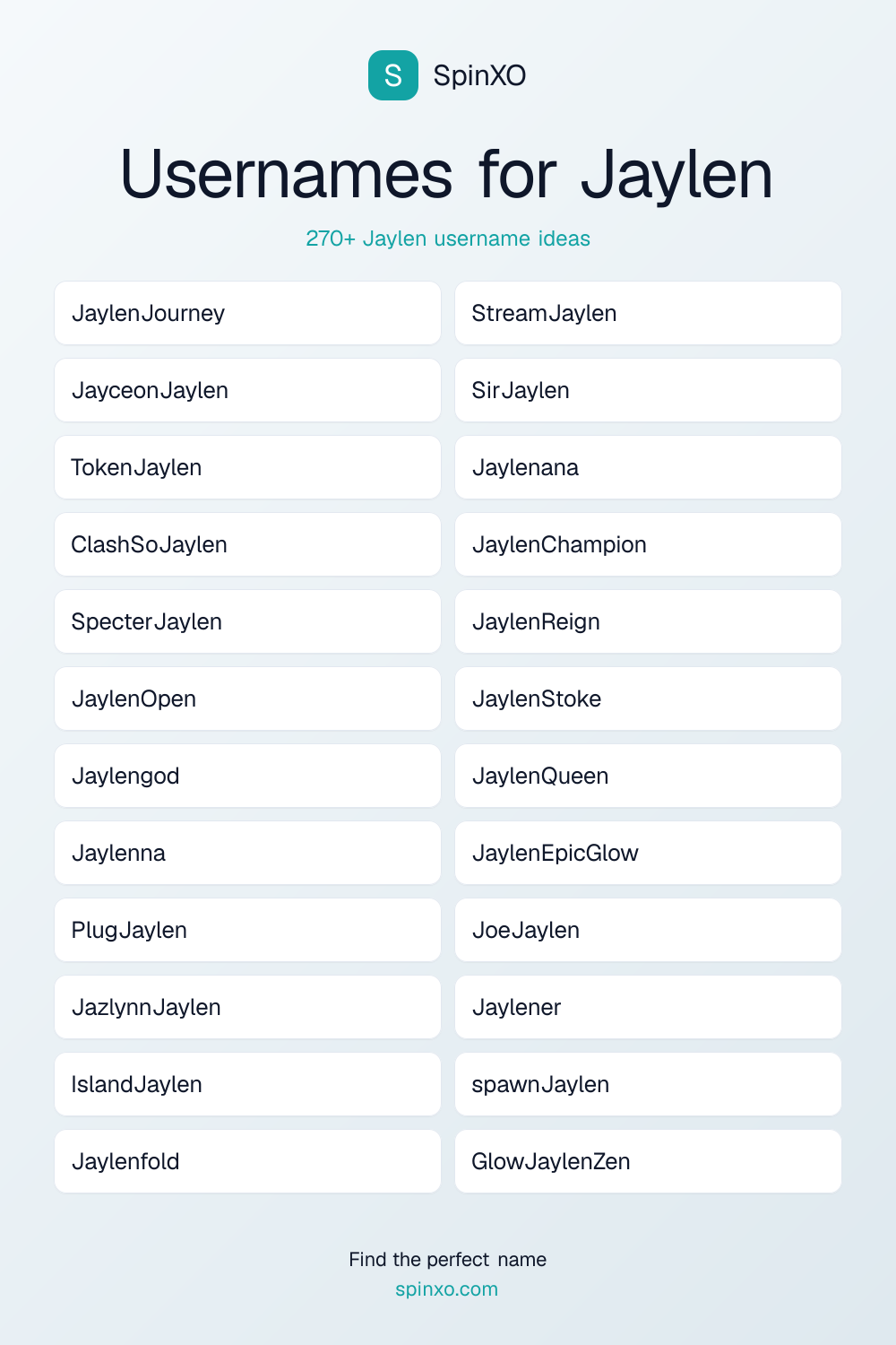 Usernames for Jaylen