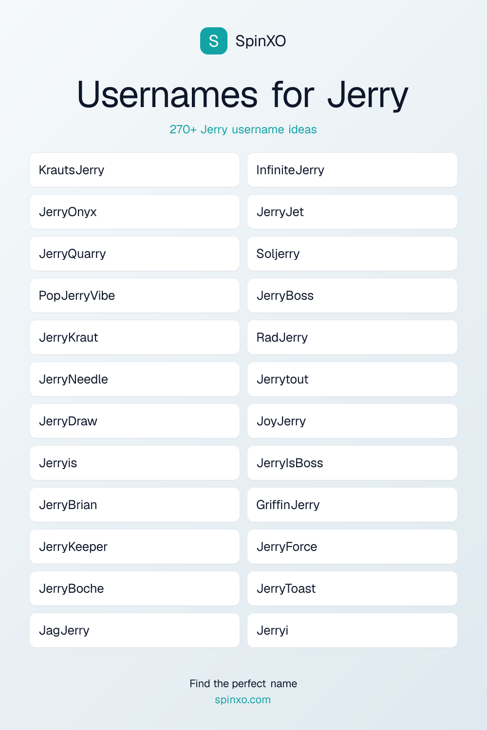 Usernames for Jerry