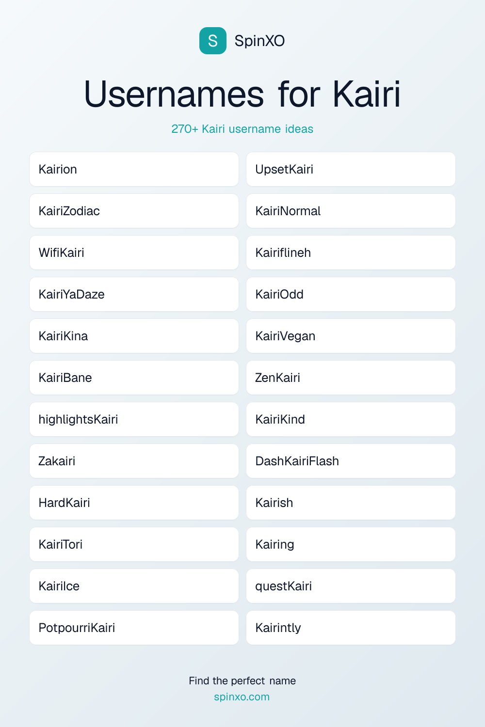 Usernames for Kairi