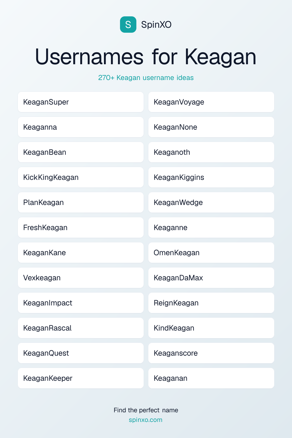 Usernames for Keagan