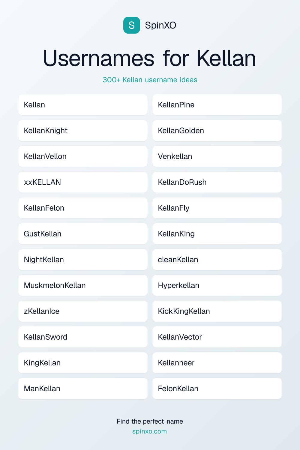 Usernames for Kellan