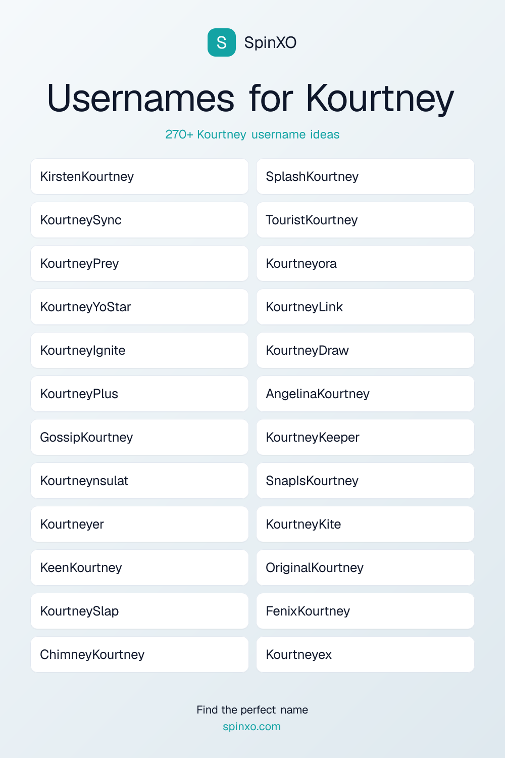 Usernames for Kourtney