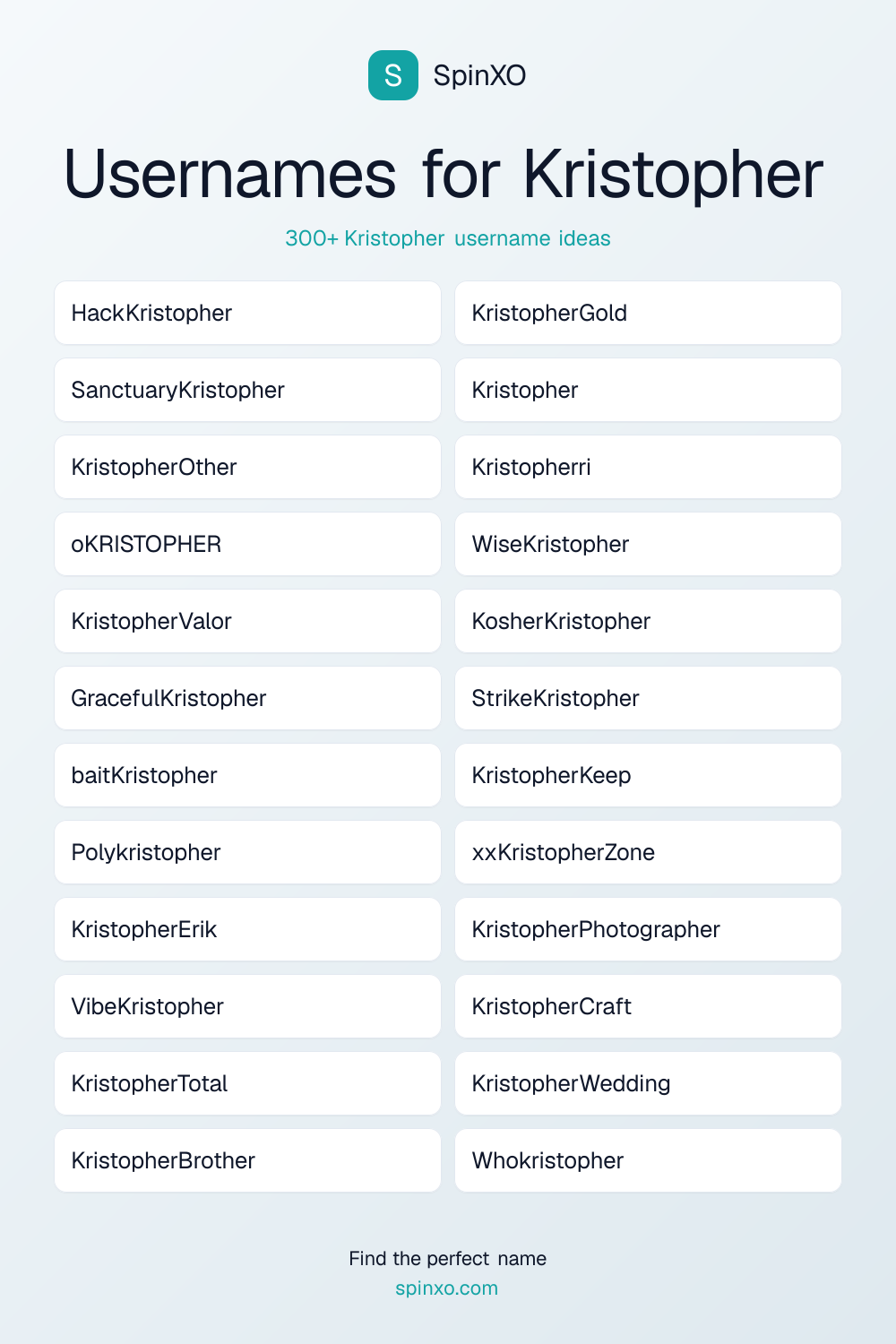Usernames for Kristopher