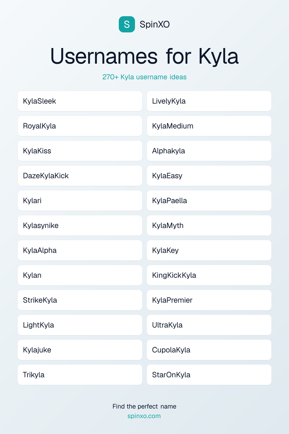 Usernames for Kyla