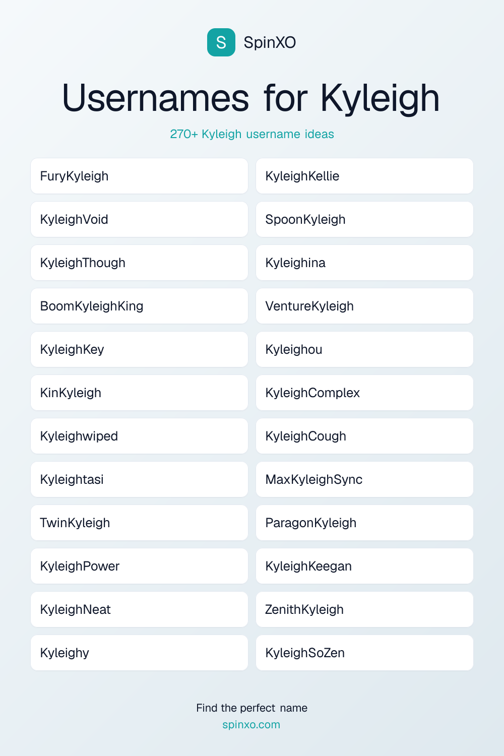 Usernames for Kyleigh