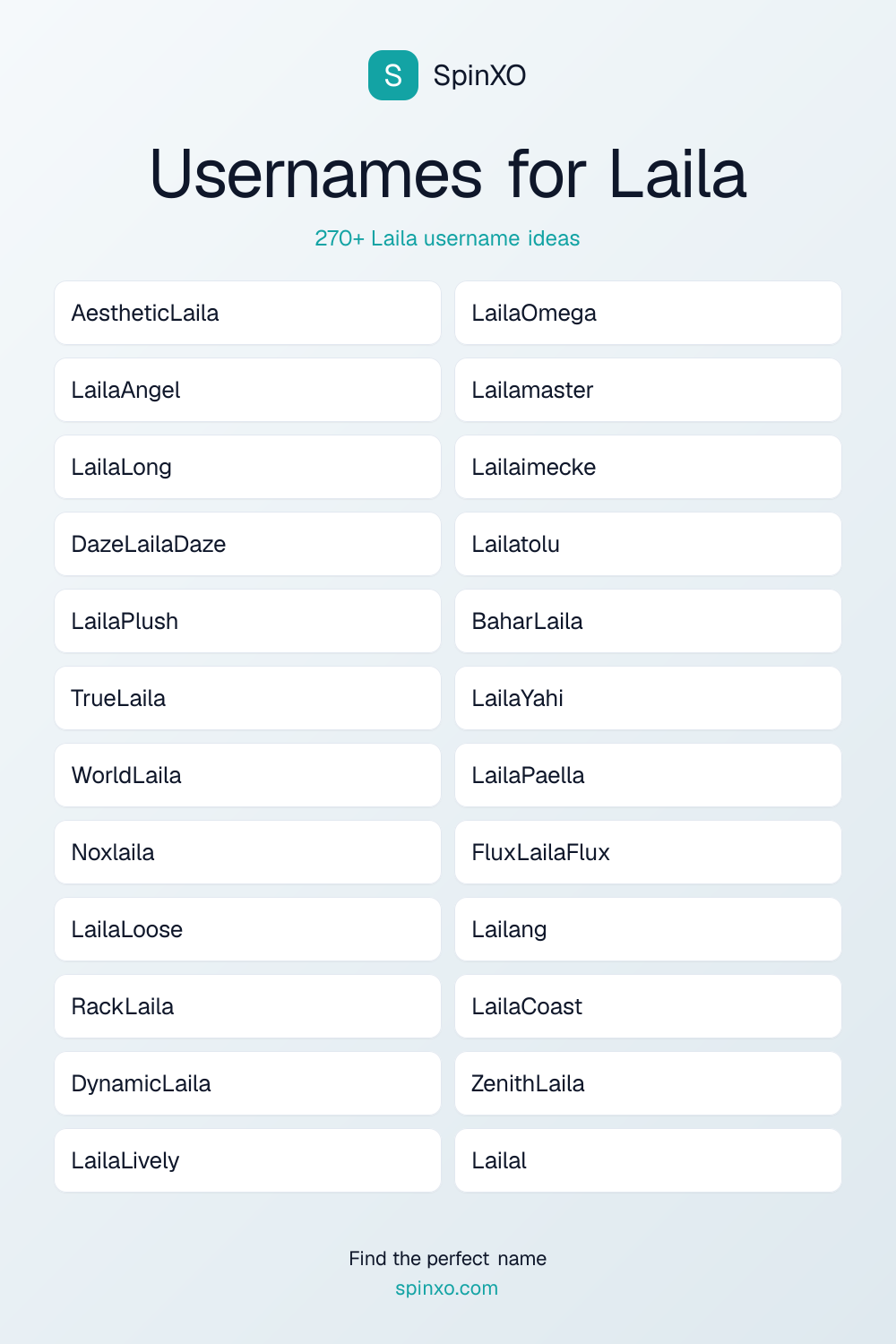 Usernames for Laila