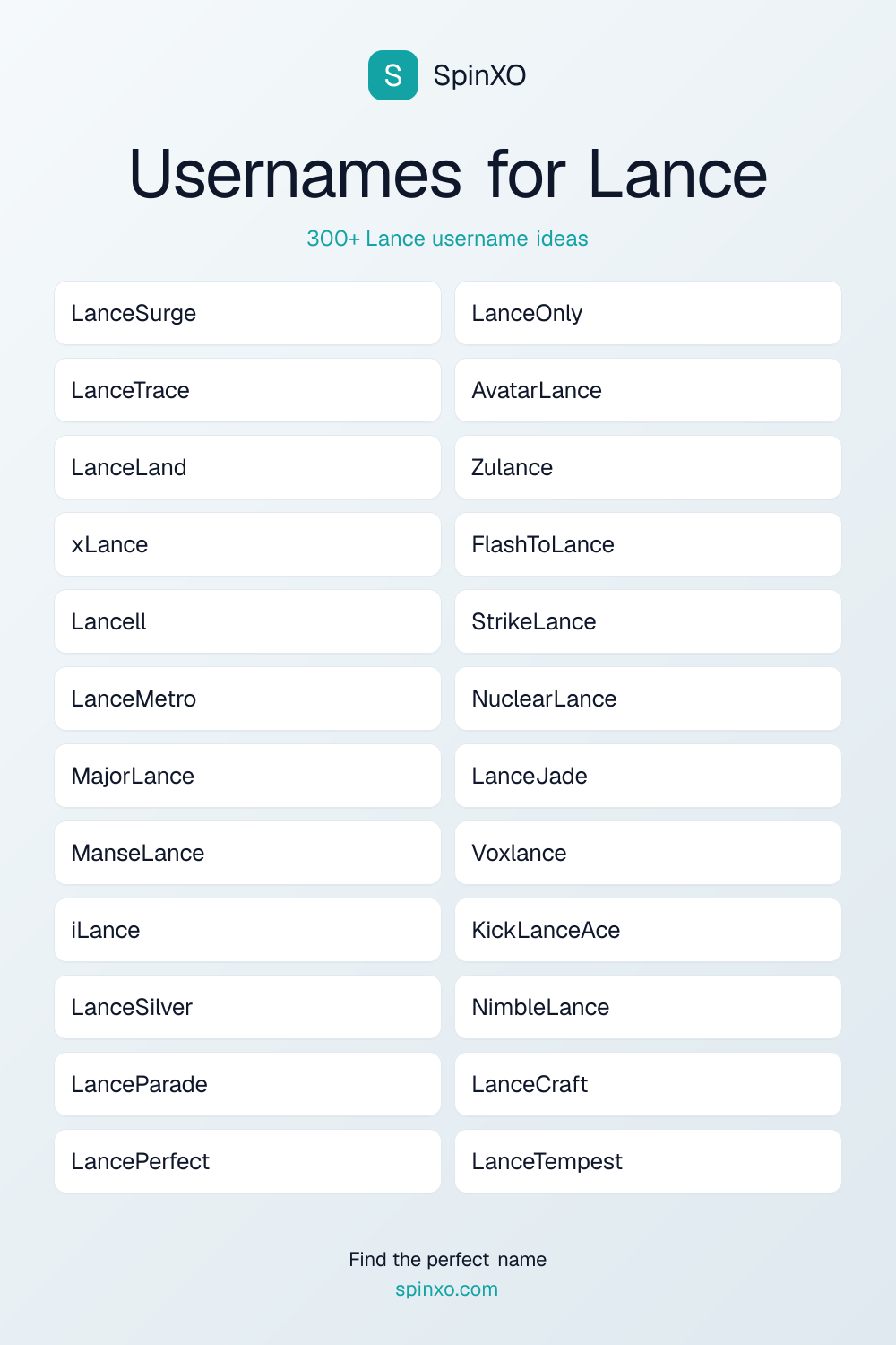 Usernames for Lance