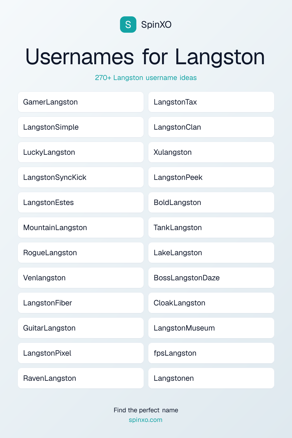 Usernames for Langston
