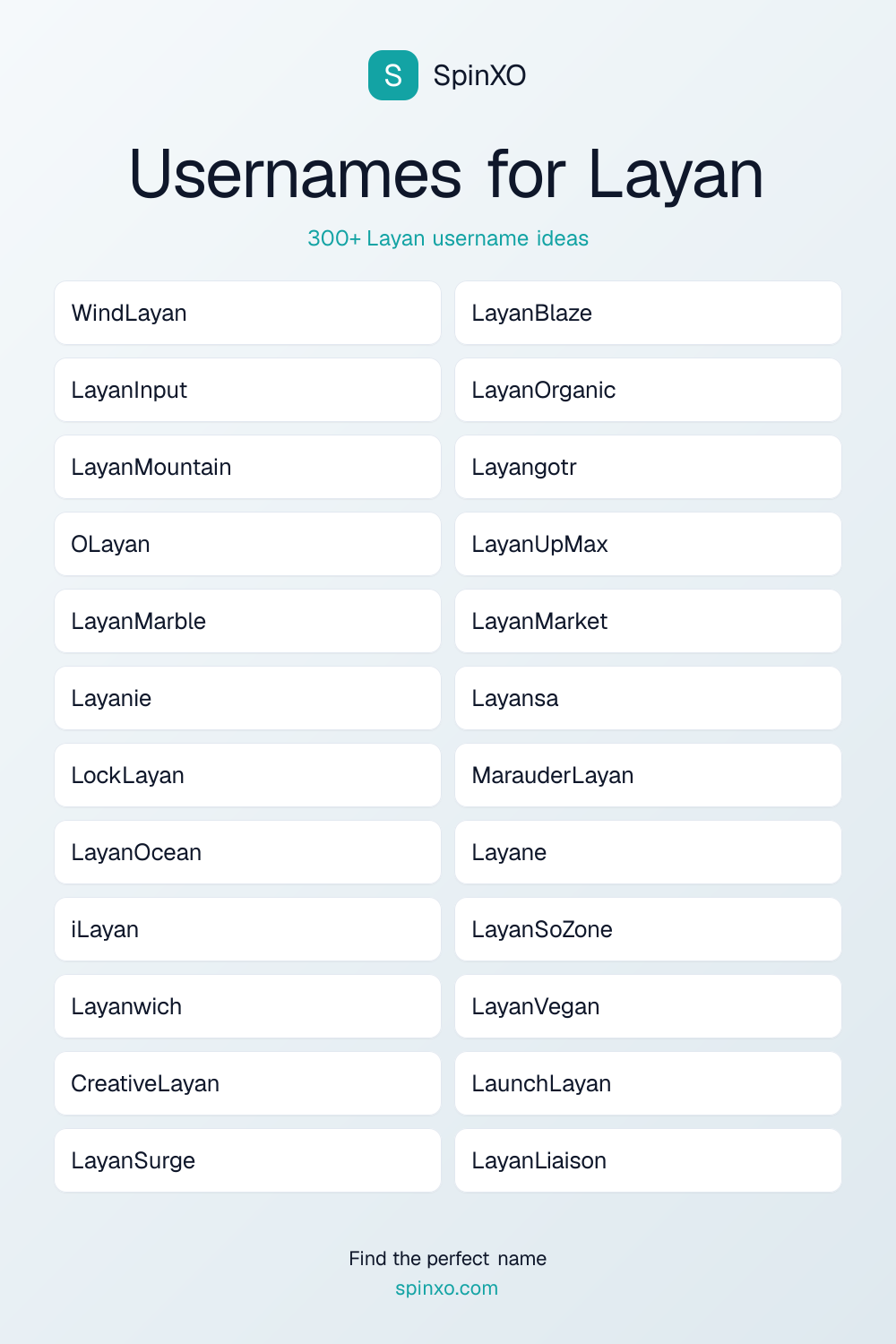Usernames for Layan