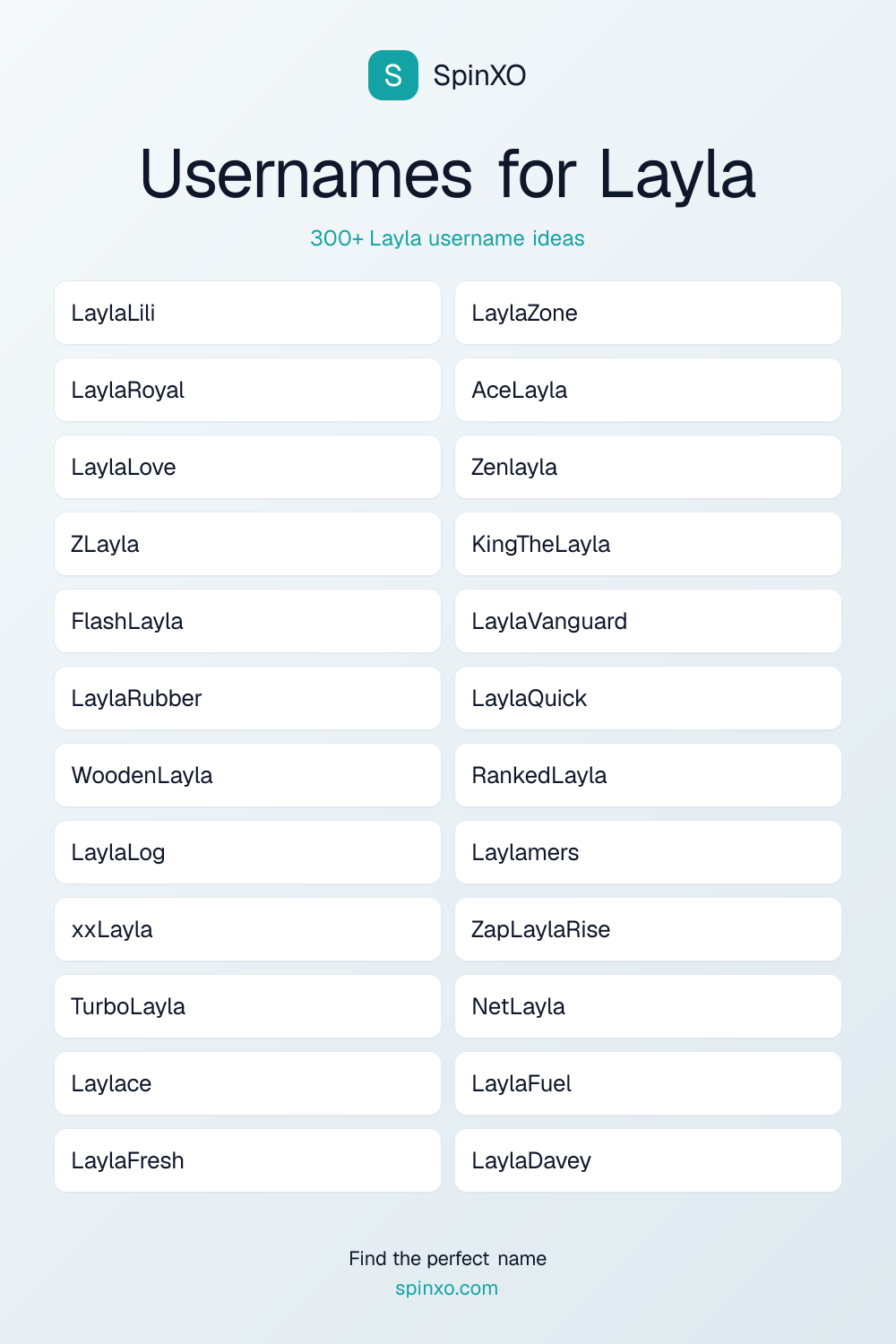 Usernames for Layla