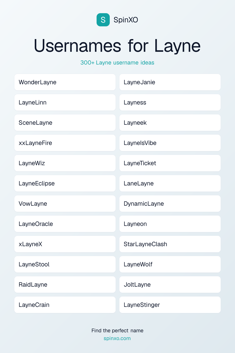 Usernames for Layne