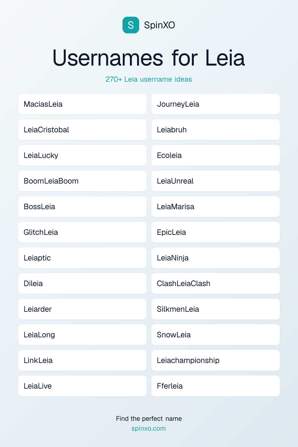 Usernames for Leia