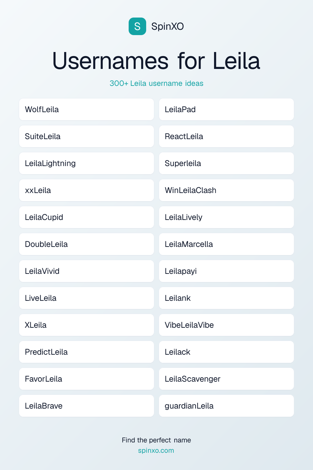 Usernames for Leila