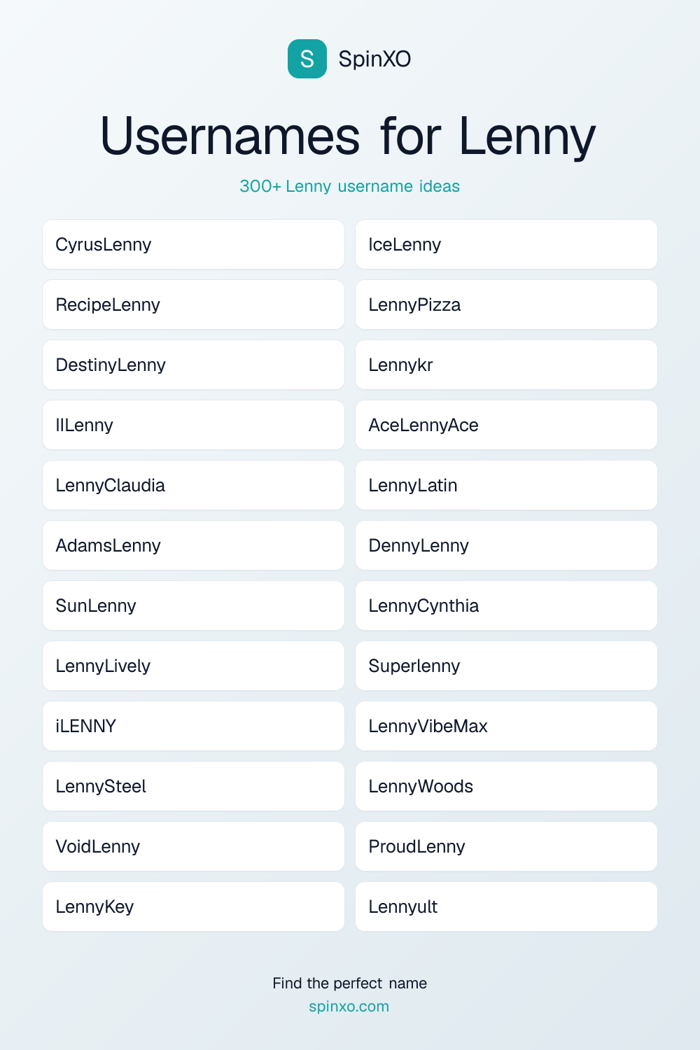 Usernames for Lenny
