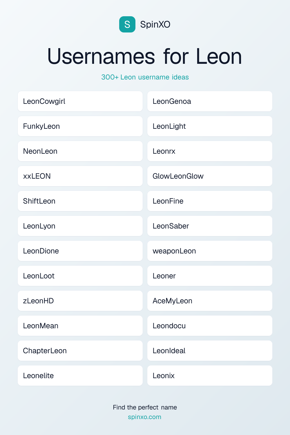 Usernames for Leon