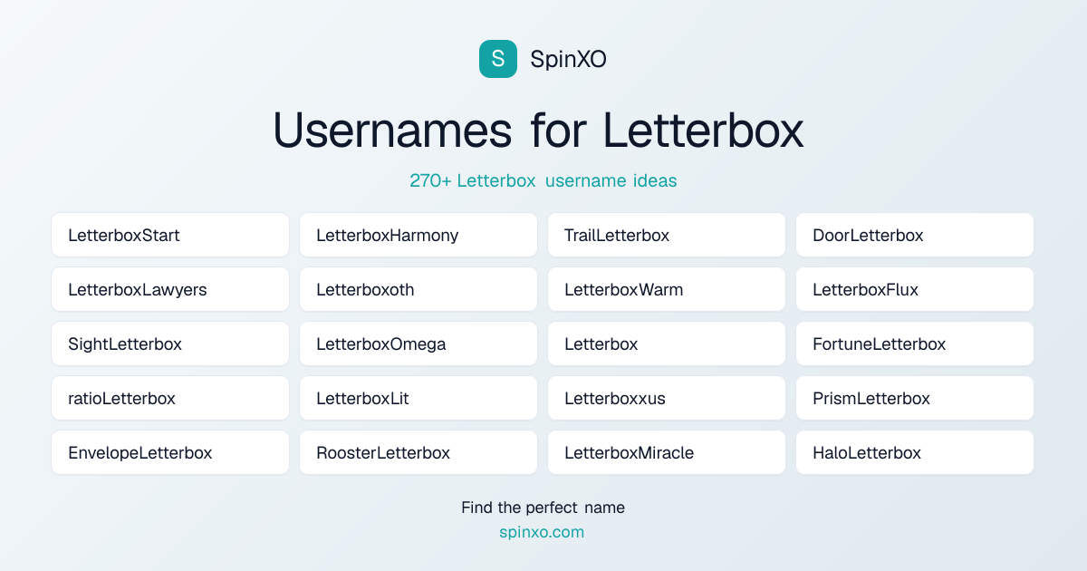 Letterbox Username Ideas - 270+ Aesthetic, Cute & Cool Names | SpinXO