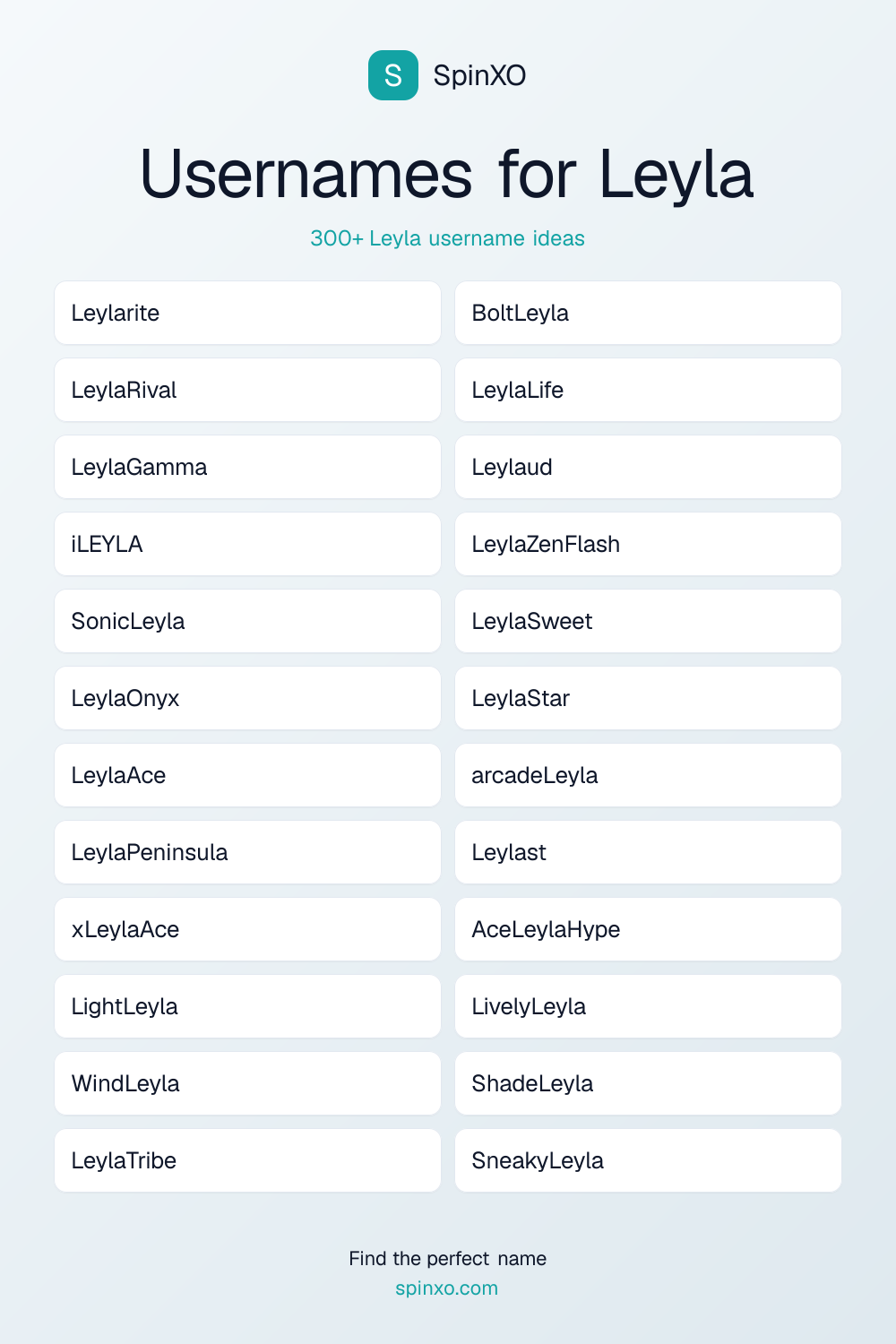 Usernames for Leyla