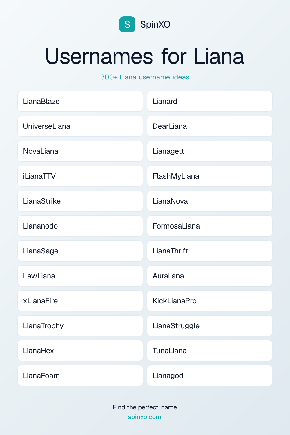 Usernames for Liana