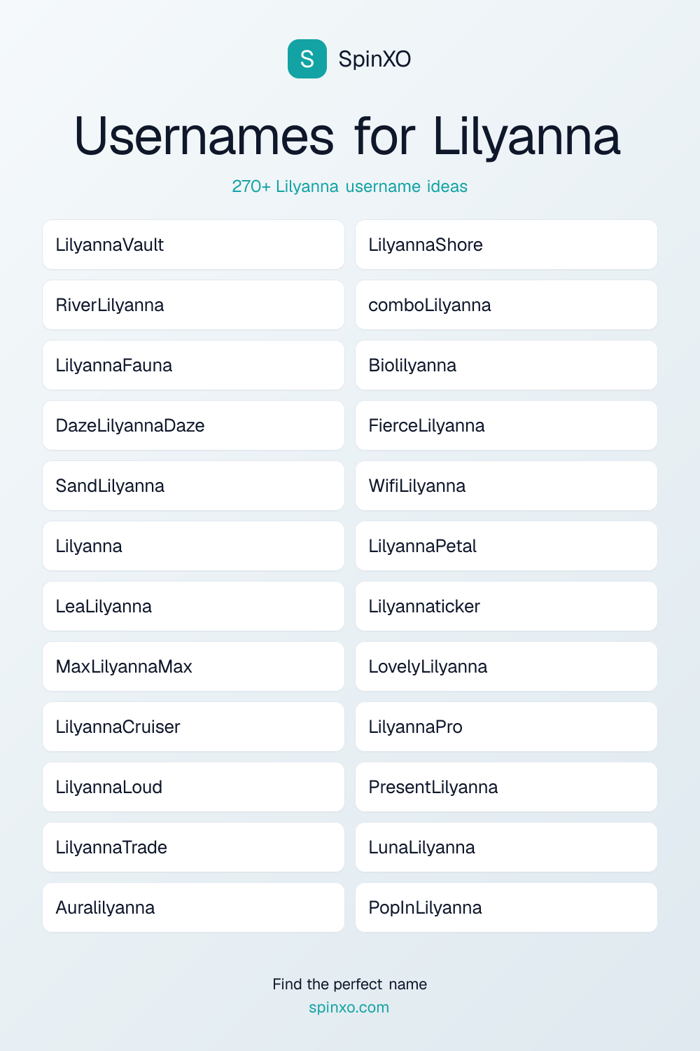 Usernames for Lilyanna