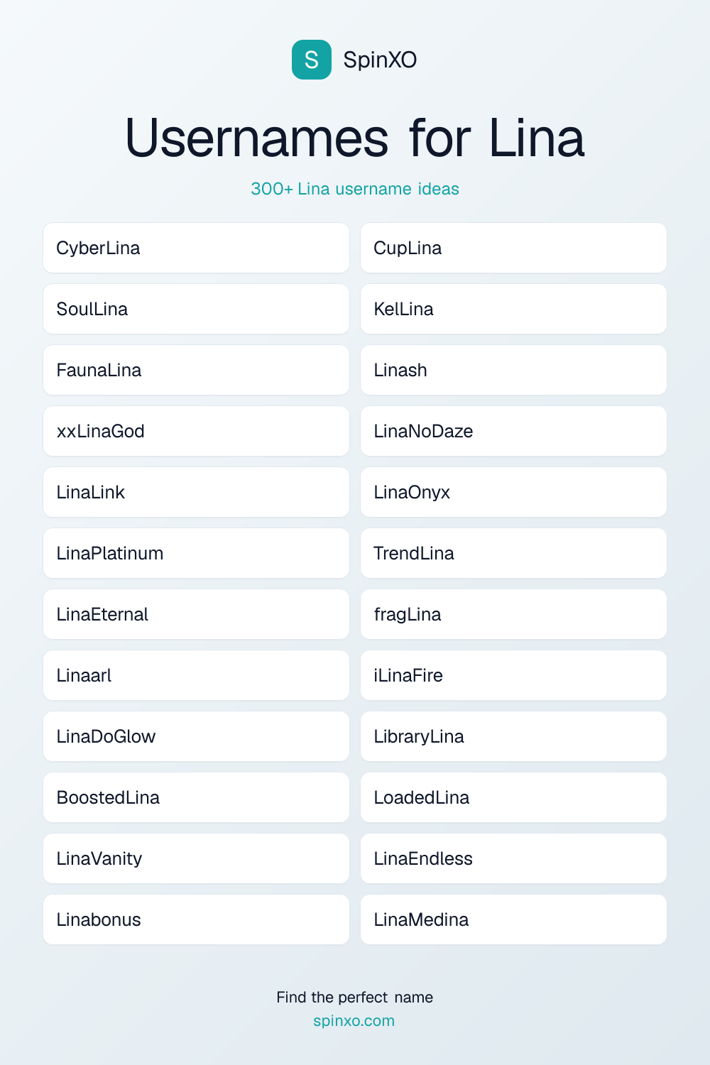Usernames for Lina
