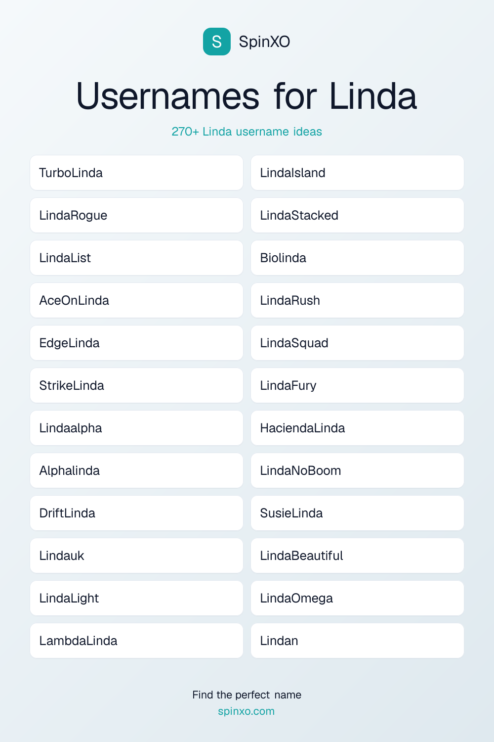 Usernames for Linda