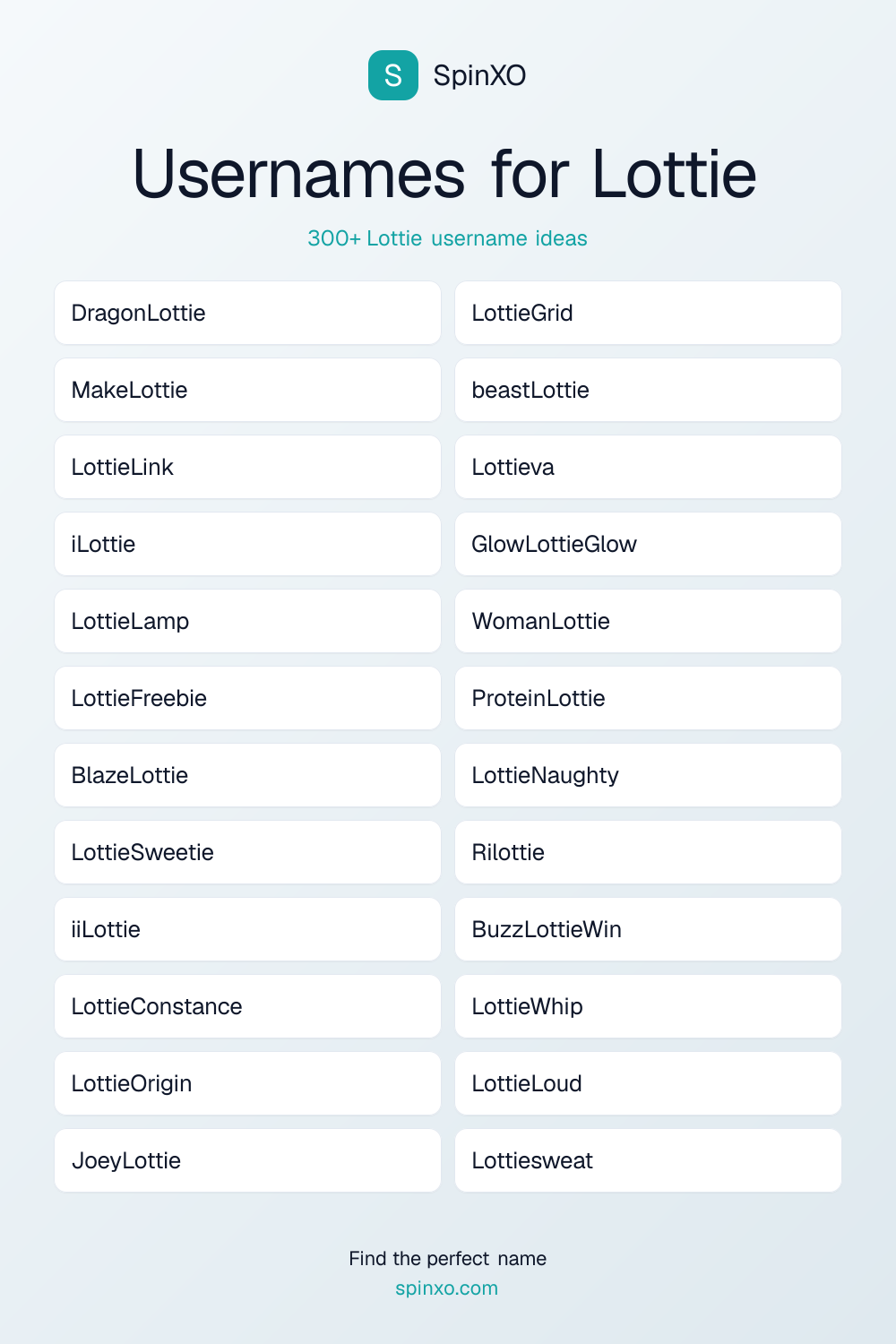 Usernames for Lottie