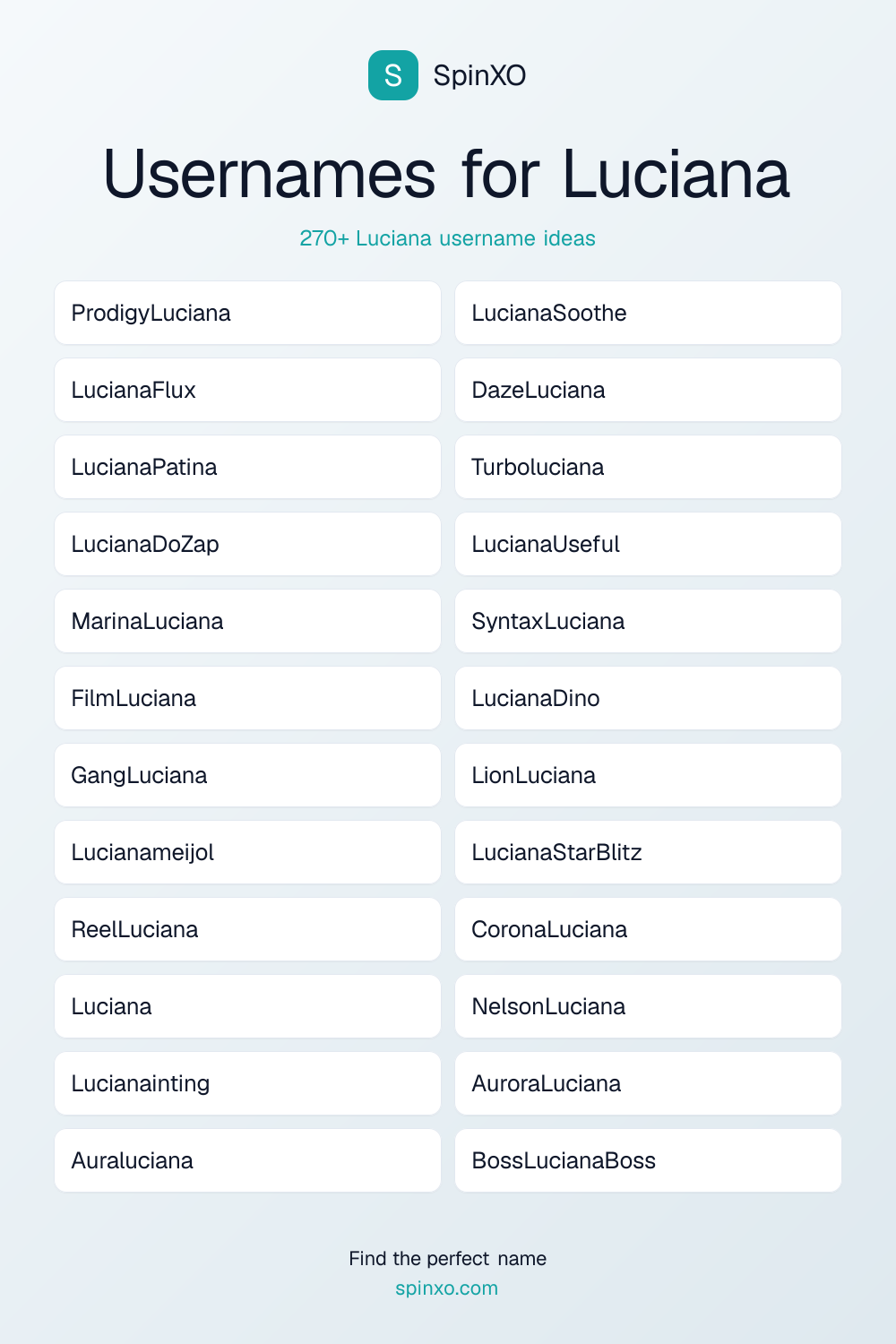 Usernames for Luciana