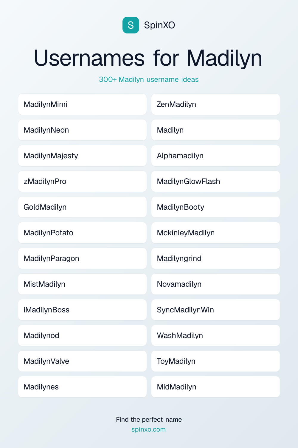 Usernames for Madilyn