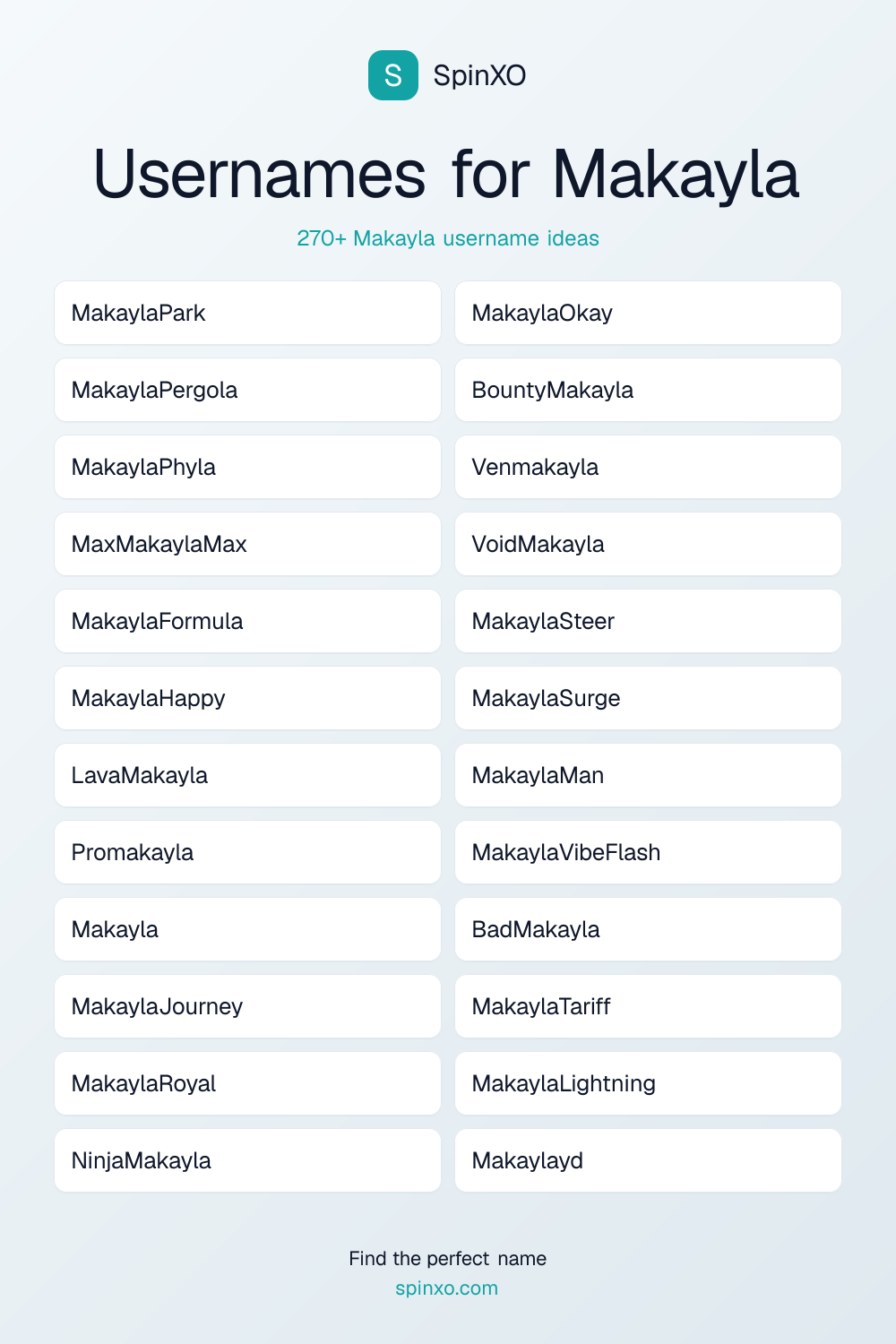 Usernames for Makayla
