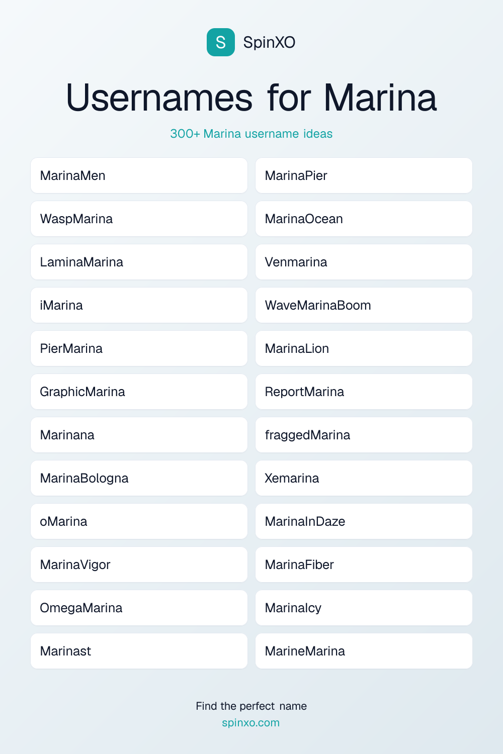 Usernames for Marina