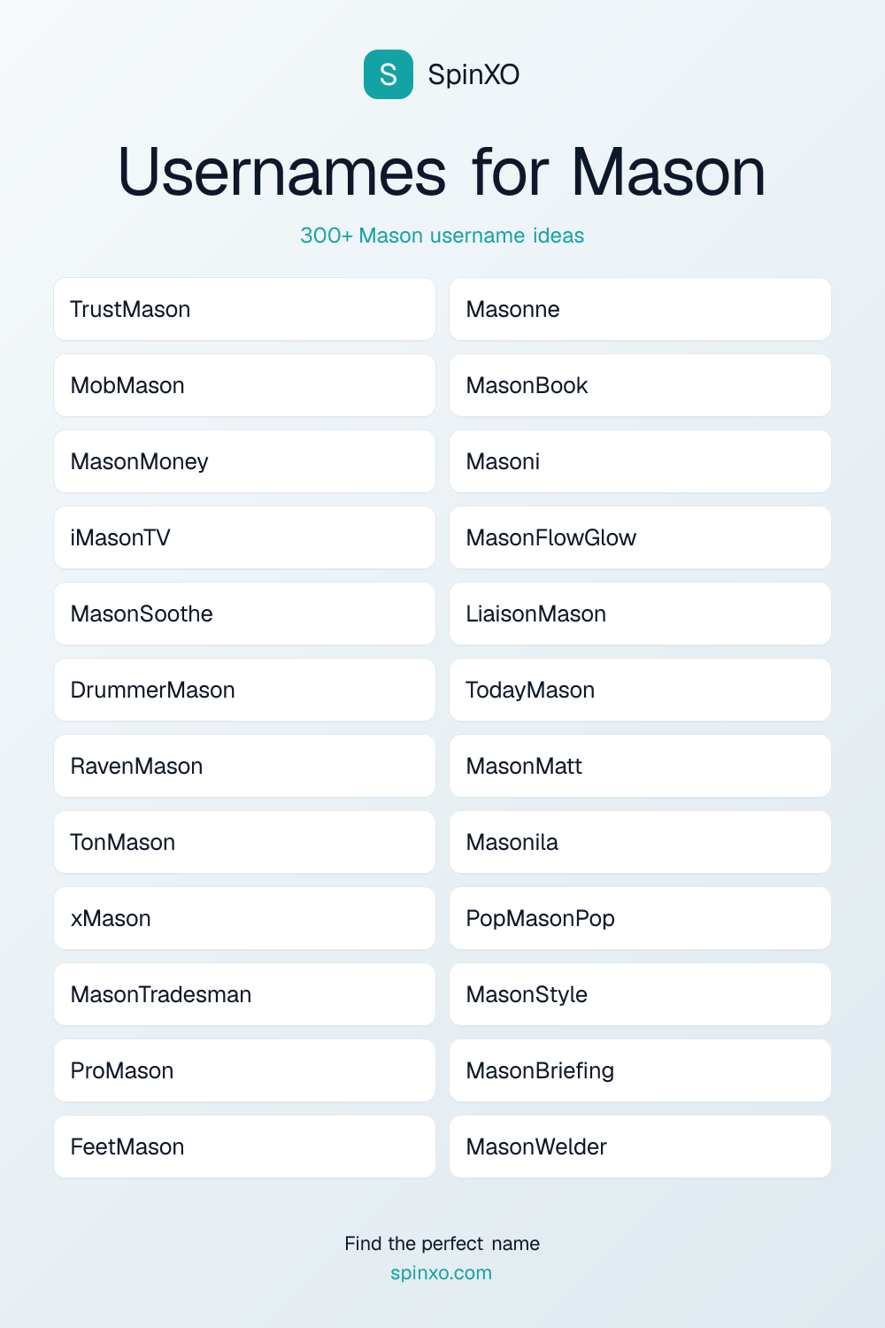 Usernames for Mason