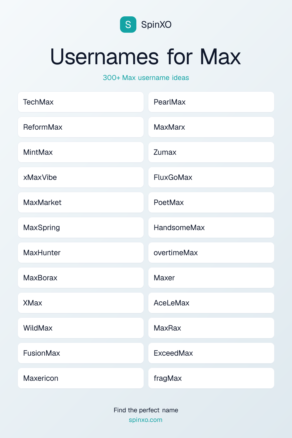 Usernames for Max